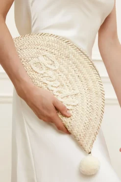 Raffia kuvertväska
